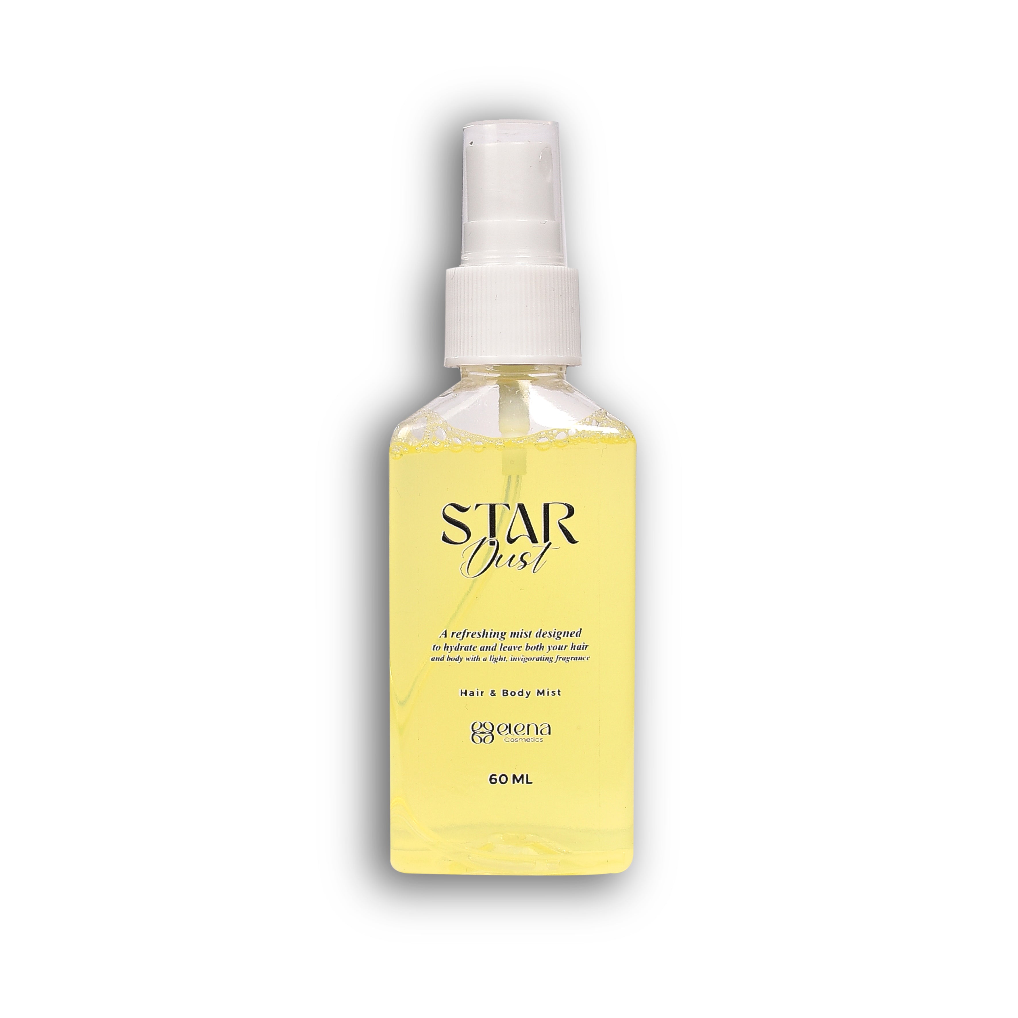 Stardust Hair & Body Mist by Elena Cosmetics – refreshing mist with a shimmering, celestial scent.