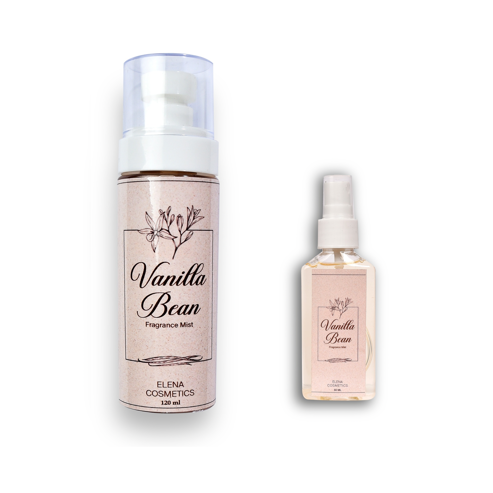 Vanilla Bean Body Mist - 120ml & 50ml by Elena Cosmetics